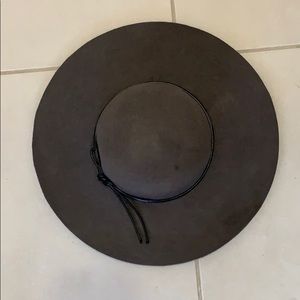 Grey wool wide brim hat